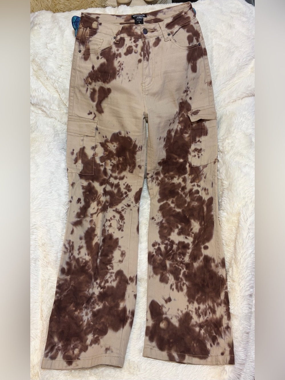 Hot Topic Brown Acid Wash Cargo Pants Sz 5